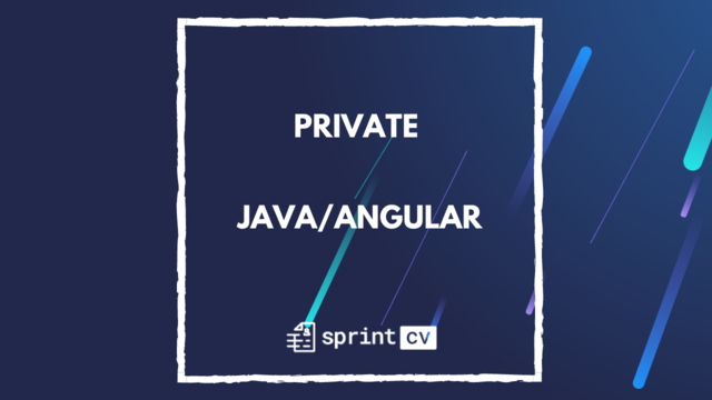 IT Job - Private - Java/Angular - Sprint CV