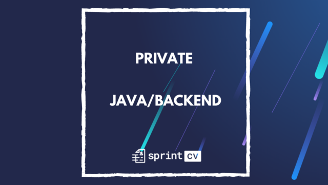 IT Job - Private - Java/Backend - Sprint CV