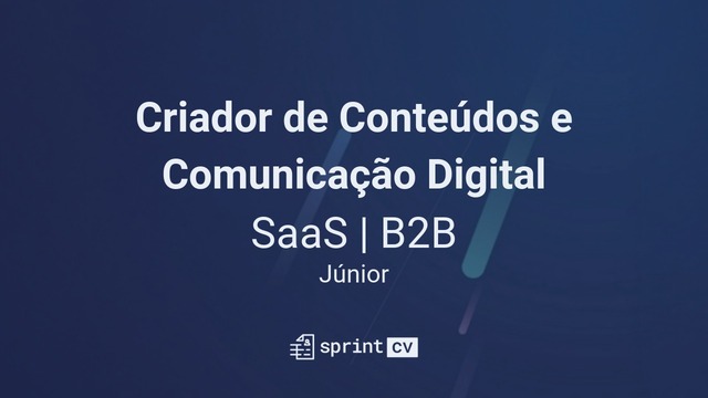 IT Job - Criador de Conteúdos e Comunicação Digital (Júnior) - Sprint CV